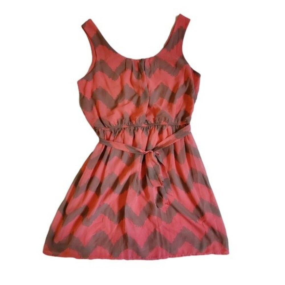 As U Wish pink gray sleeveless mini dress sz M